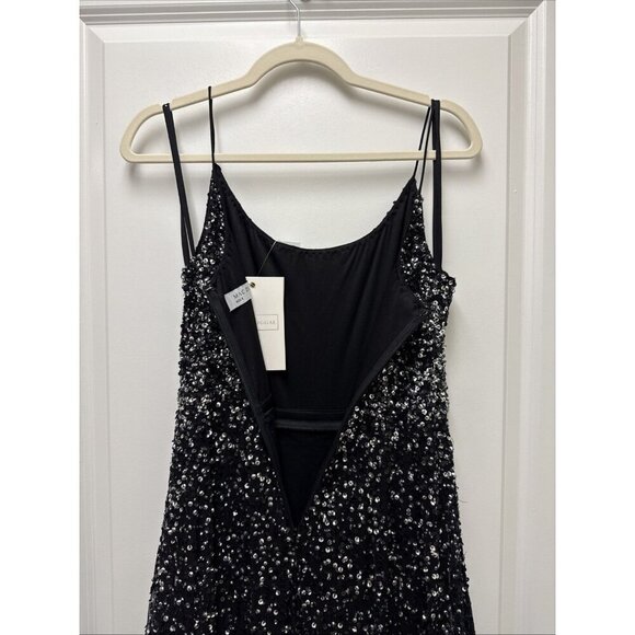 MAC DUGGAL Size 6 Black 10883 Embellished Scoop Neck Tiered Formal Gown Dress - Picture 8 of 11